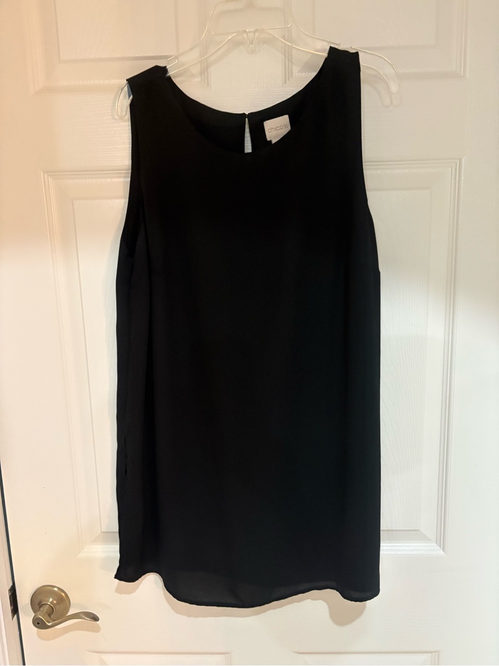 Chico’s Size 1 Black Sleeveless Lined Tunic Top